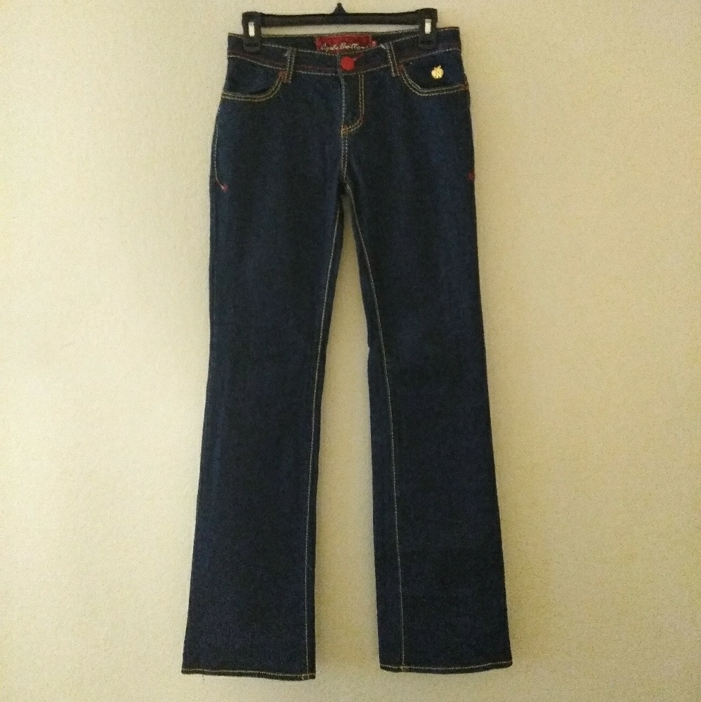 Vintage Apple Bottom Jeans Classic w/Red Apples 8
